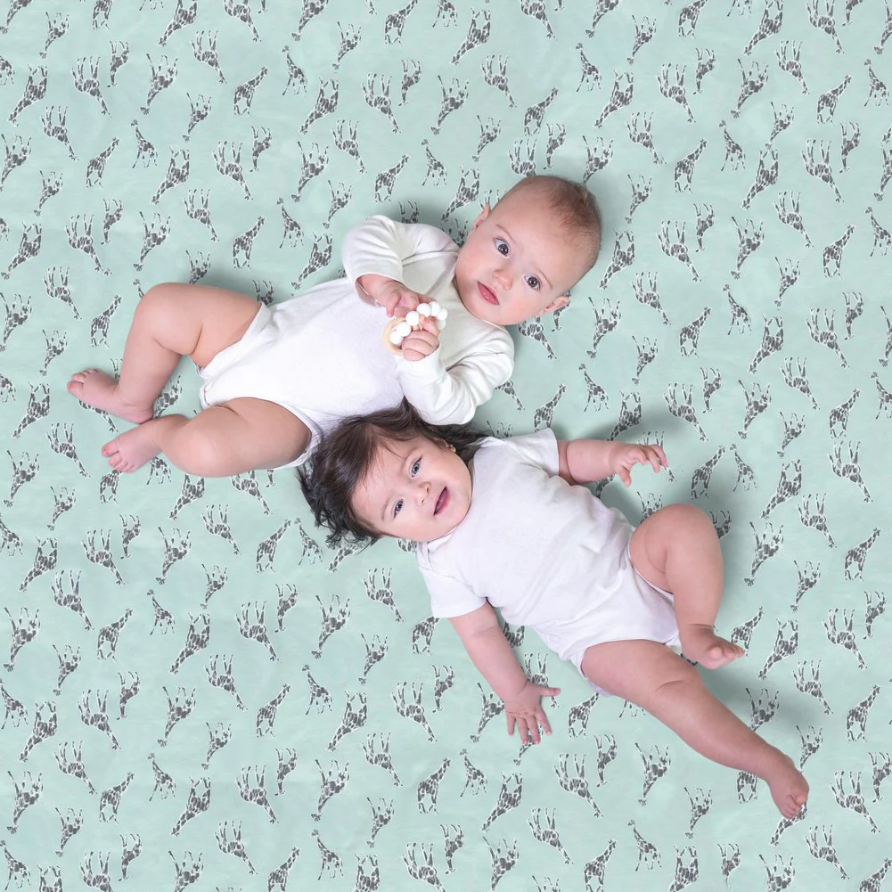 Aden + Anais Comfort Knit Swaddle Blanket - Jade Giraffes - Image 5