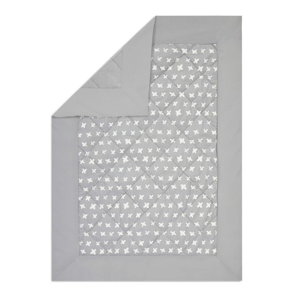 Aden+Anais On-The-Go Cotton Weighted Blanket - Grey Cross-Hatch - Image 3