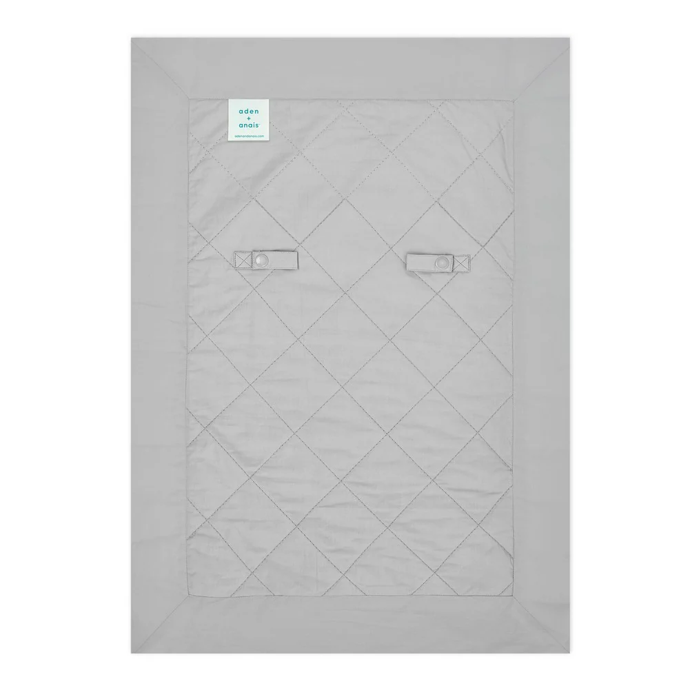 Aden+Anais On-The-Go Cotton Weighted Blanket - Grey Cross-Hatch - Image 4