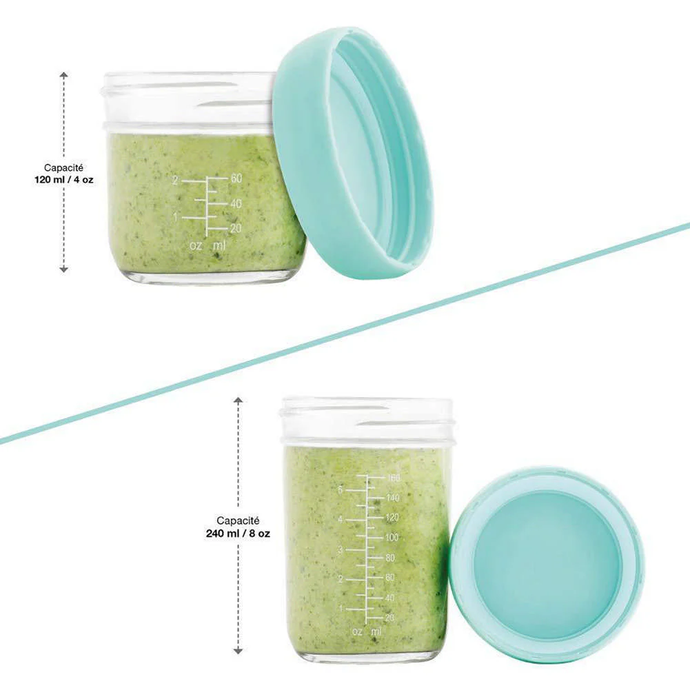 BabyMoov BabyBowls 8-Pack Glass Storage Containers Set - 4 x 4oz and 4 x 8oz - Image 3