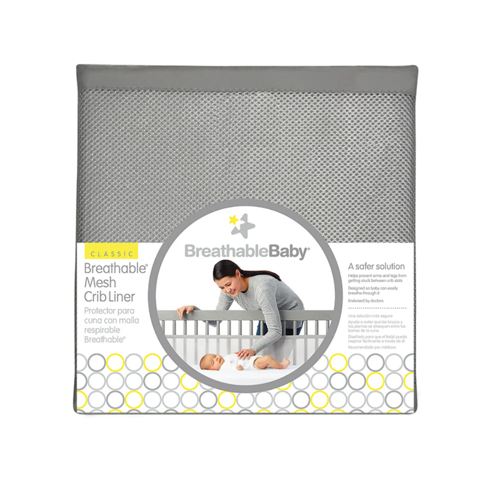 BreathableBaby Classic Mesh Crib Liner - White - Image 4
