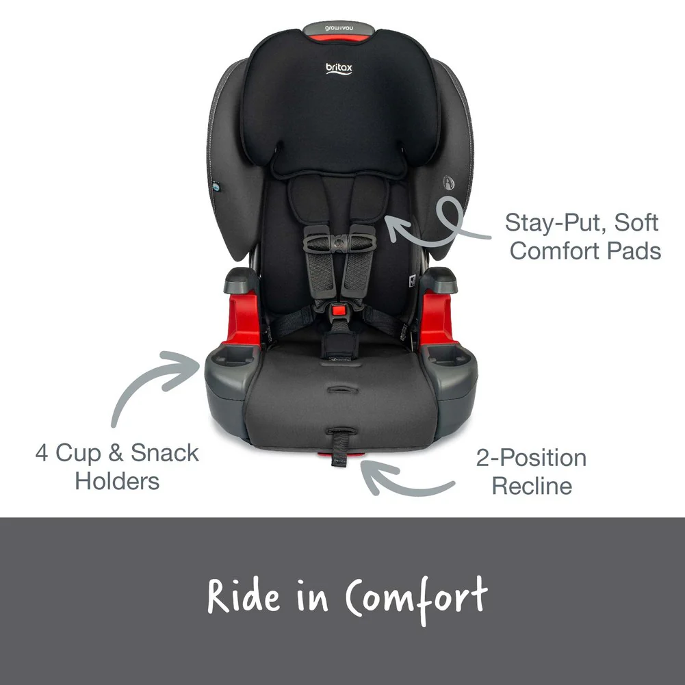 Britax Grow With You Harness-2-Booster Car Seat - Mod Black (SafeWash) - Image 8