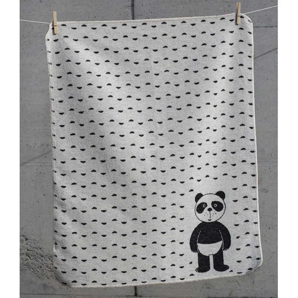 David Fussenegger JUWEL Baby Blanket - Off White Panda in Diapers - Image 3